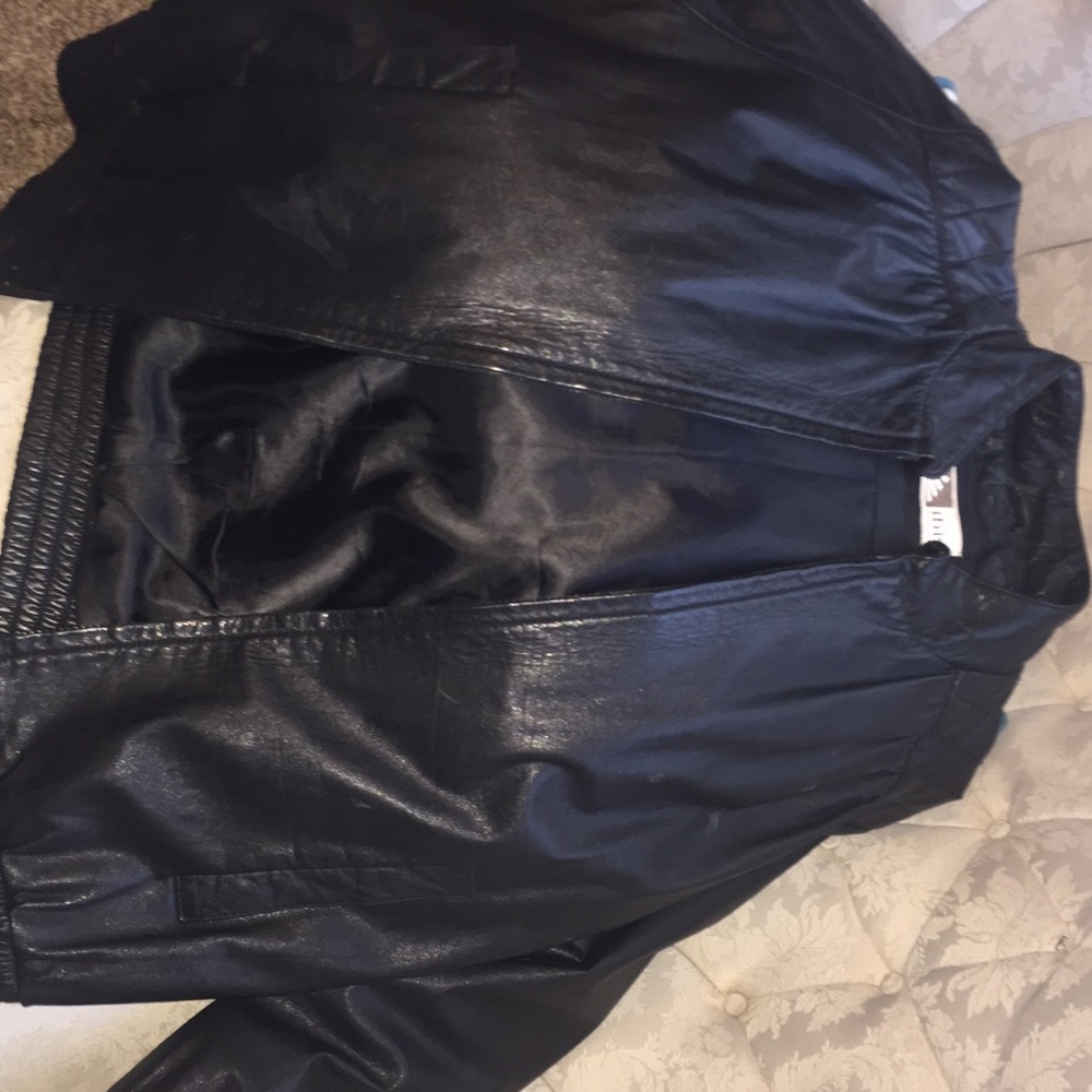 Black leather jacket