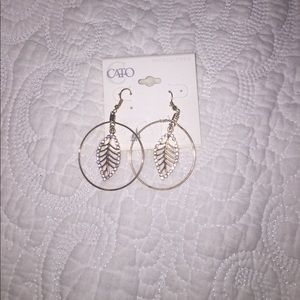 Gold, diamond dangle earrings