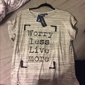 "Worry less live more" flowy tee