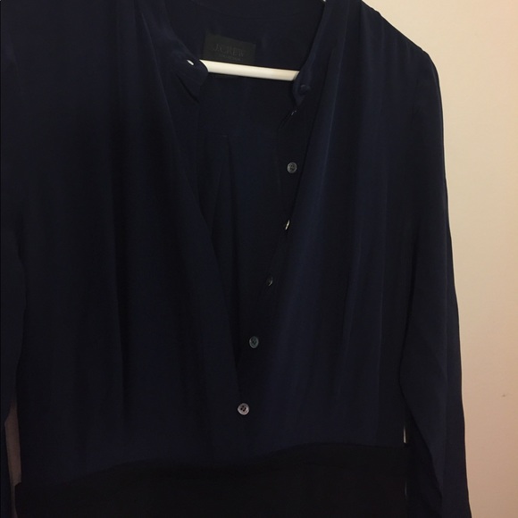 J.CREW COLLECTION Silk Ensemble Dress Navy Blue - Picture 4 of 6