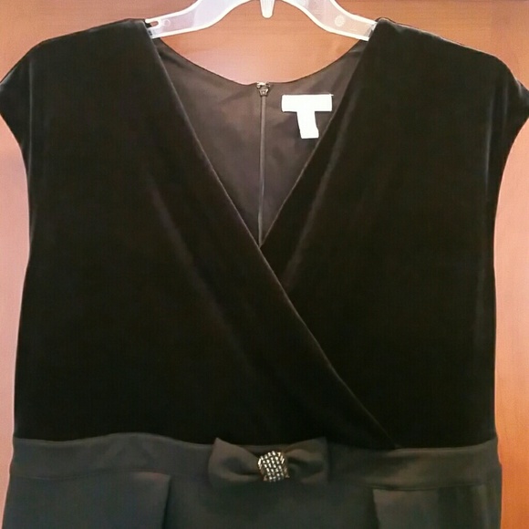 CHARTER CLUB BLACK VELVET DRESS - Picture 2 of 4