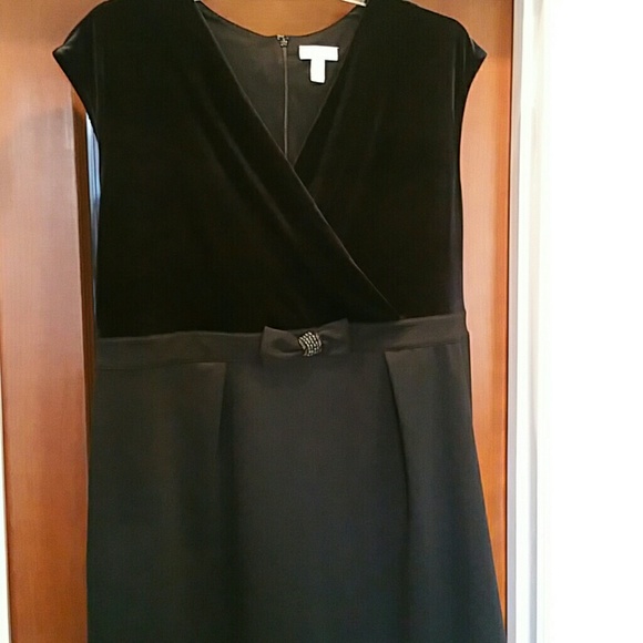 CHARTER CLUB BLACK VELVET DRESS - Picture 1 of 4