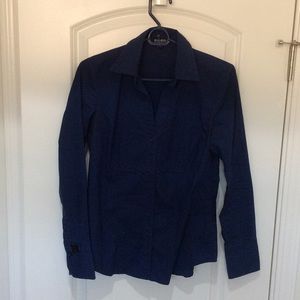 Express essential stretch blue collar shirt