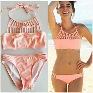 Simple lil pink 2 piece swimsuit set