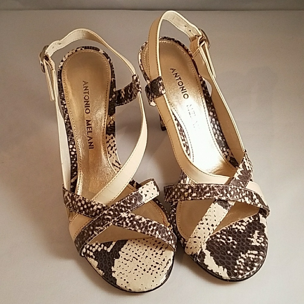 Antonio Melani Faux Snakeskin Strappy Heel NWT - Picture 2 of 8