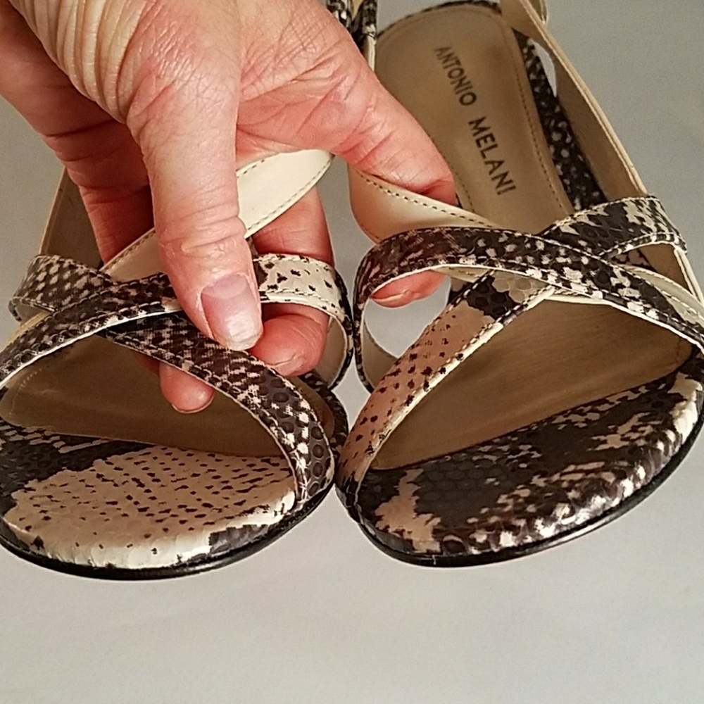 Antonio Melani Faux Snakeskin Strappy Heel NWT - Picture 3 of 8