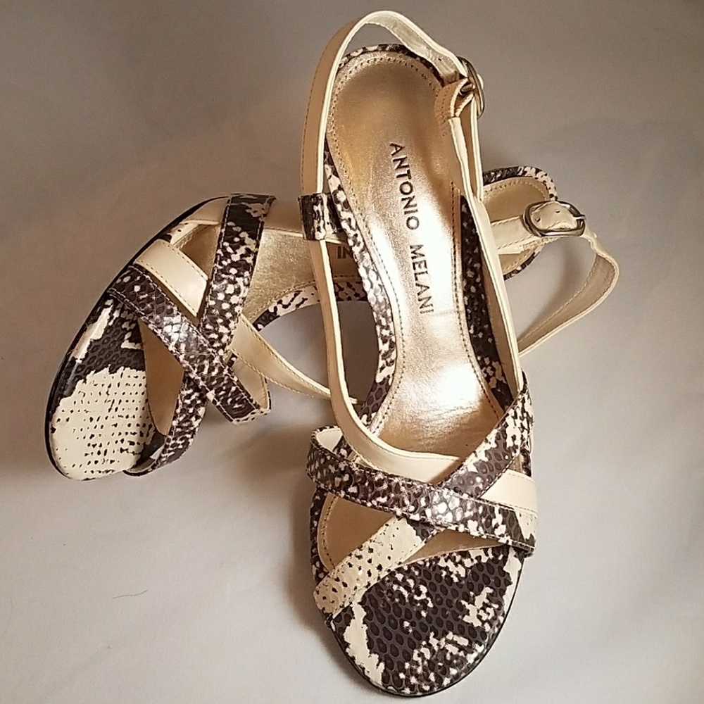 Antonio Melani Faux Snakeskin Strappy Heel NWT
