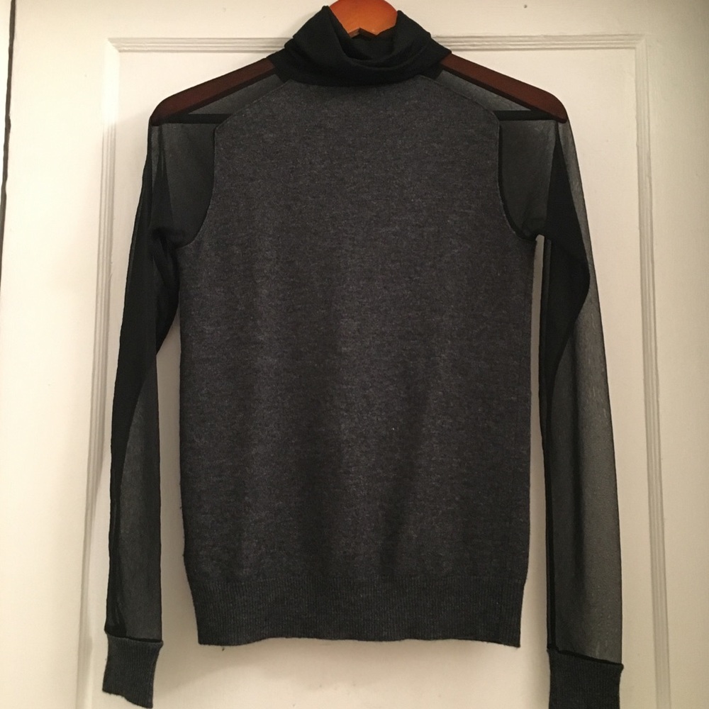 All Saints cashmere blend sweater w sheer sleeves