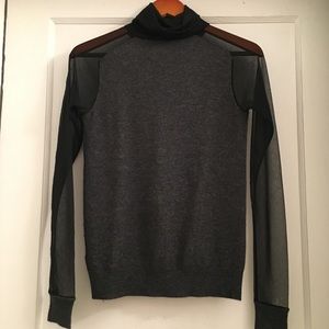 All Saints cashmere blend sweater w sheer sleeves