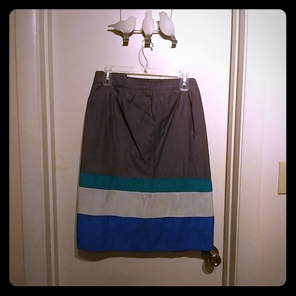 💙Modcloth Grey & Blue Skirt with POCKETS!💙