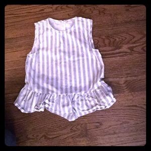 Strip peplum top