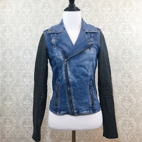 Kendall & Kylie Jackets & Blazers - Kendall & Kylie denim and leather moto jacket