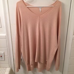 Millennial Pink V-Neck Relaxed Sweater