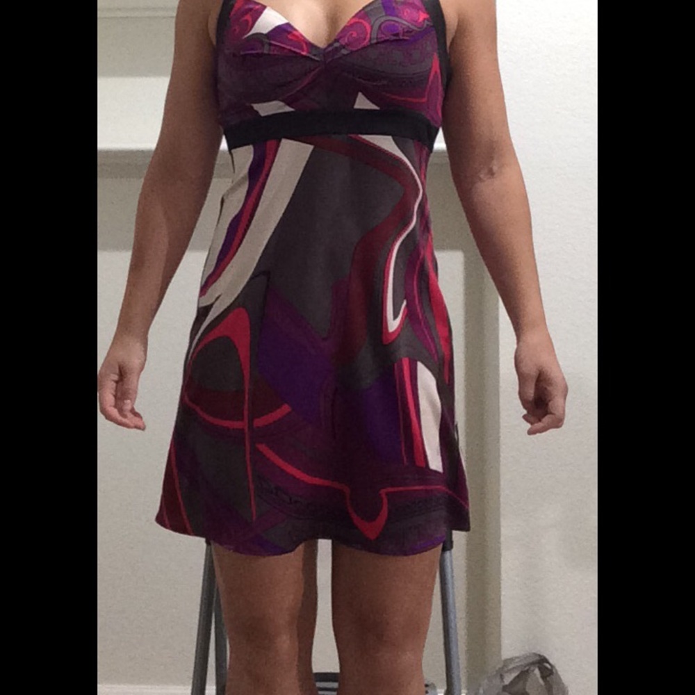 Guess Jeans Silk Multi color cross back dress