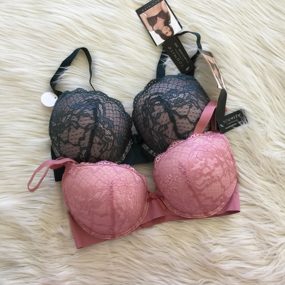 2 Size 34DD Lace age Push-up Bras