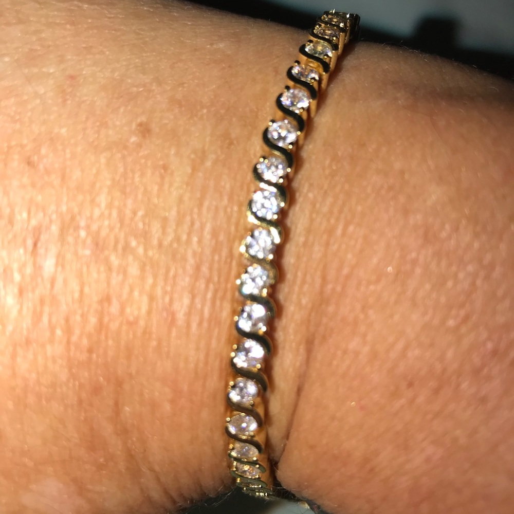 Gold plated cz Tennis Braclet