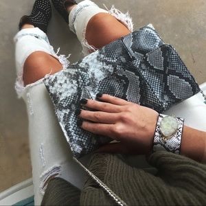 Snakeskin clutch