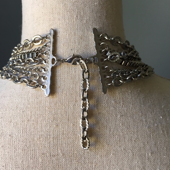 Silver-Tone Layered Chain & Clear Beaded Necklace - Picture 8 of 8