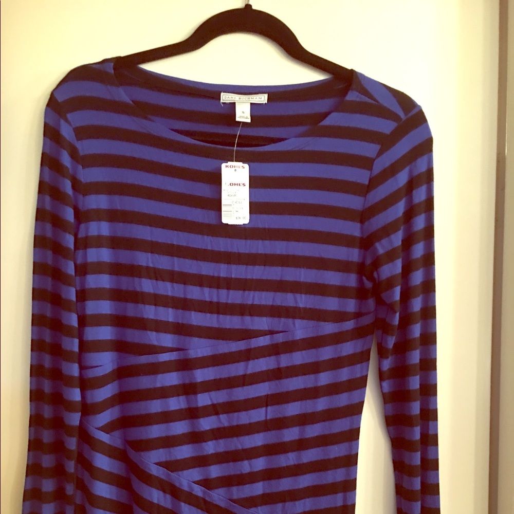 Super soft long sleeve shirt in Blue/Black Stripes