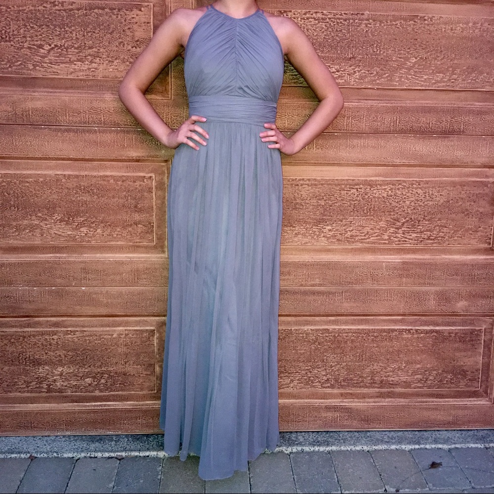 Stunning gray Dessy Collection formal gown