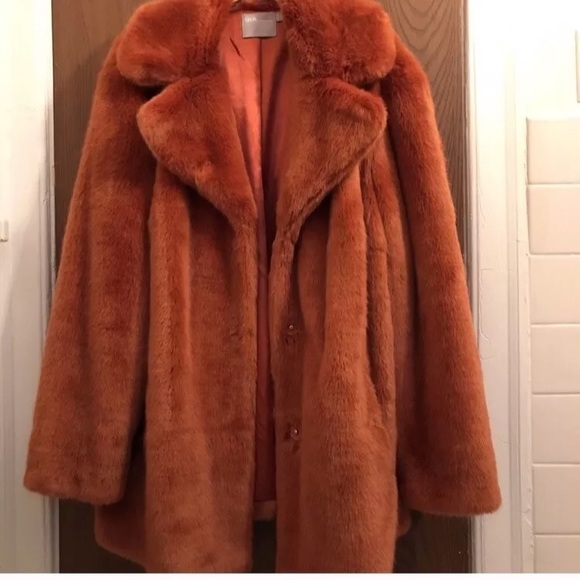 Asos Plush brown teddy coat size 14 - Picture 3 of 6
