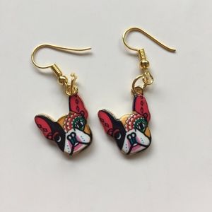 French Bulldog Earrings NWOT