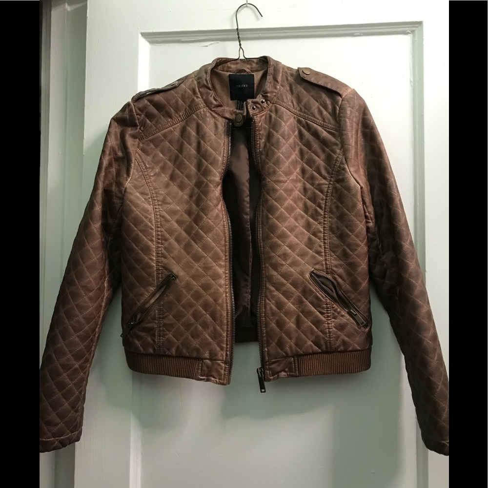 FOREVER 21 Quilted faux leather jacket