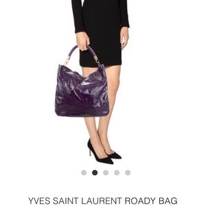 YSL Black Patent Leather "Roadie Bag"