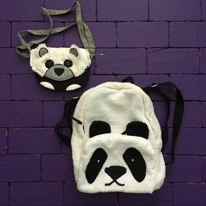 Panda mini backpack and matching small purse!