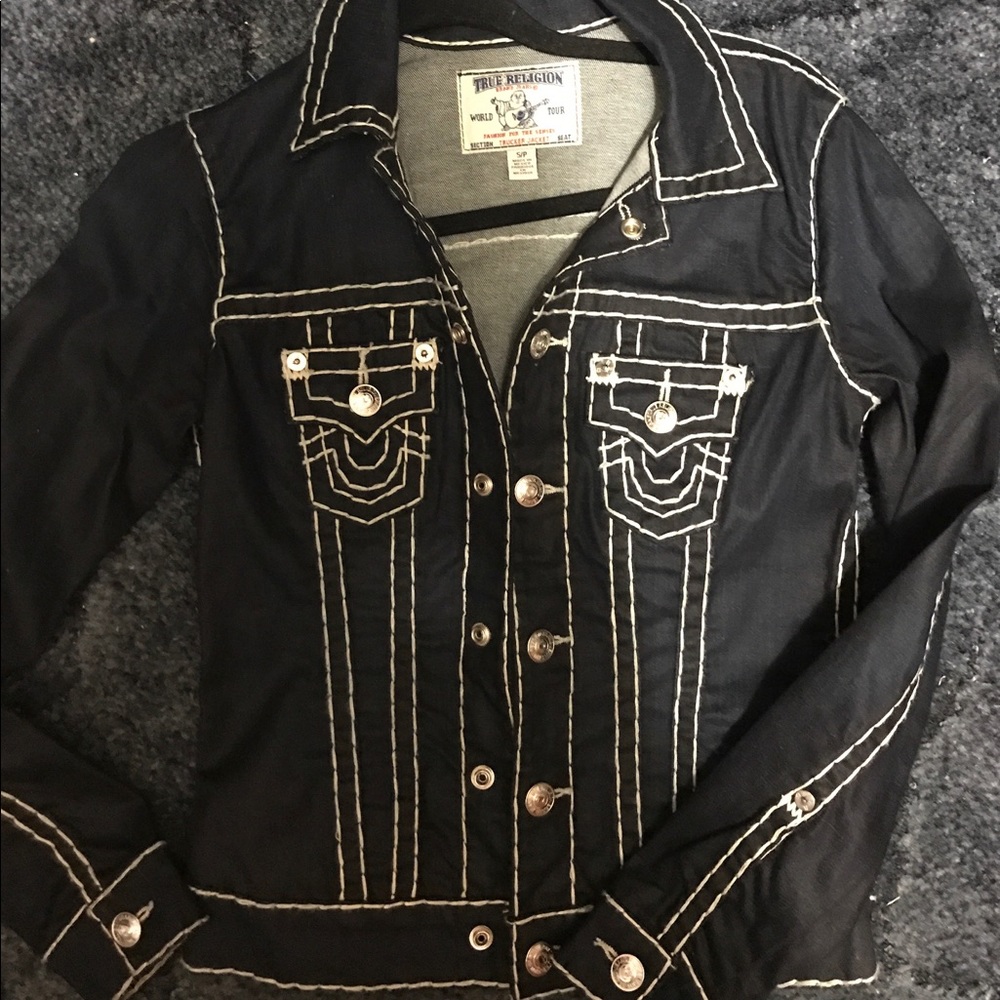 True religion double stitch coat