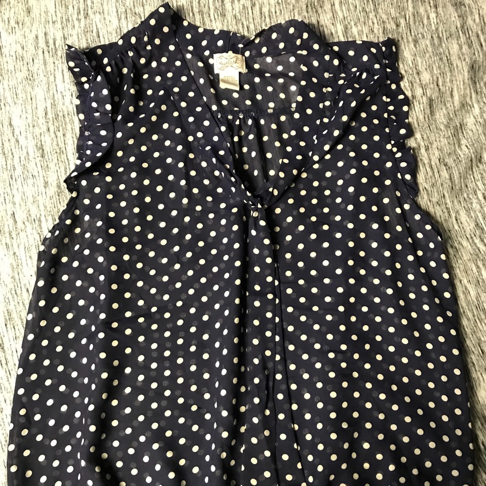 Navy polka dot tank blouse