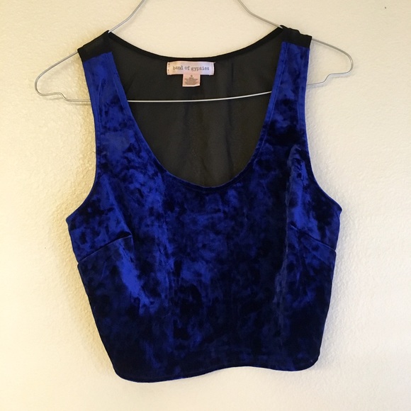 Urban Outfitters Velvet Crop Top - Picture 1 of 3