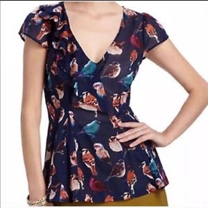 EUC Anthropologie Meadow Rue “bird blouse”