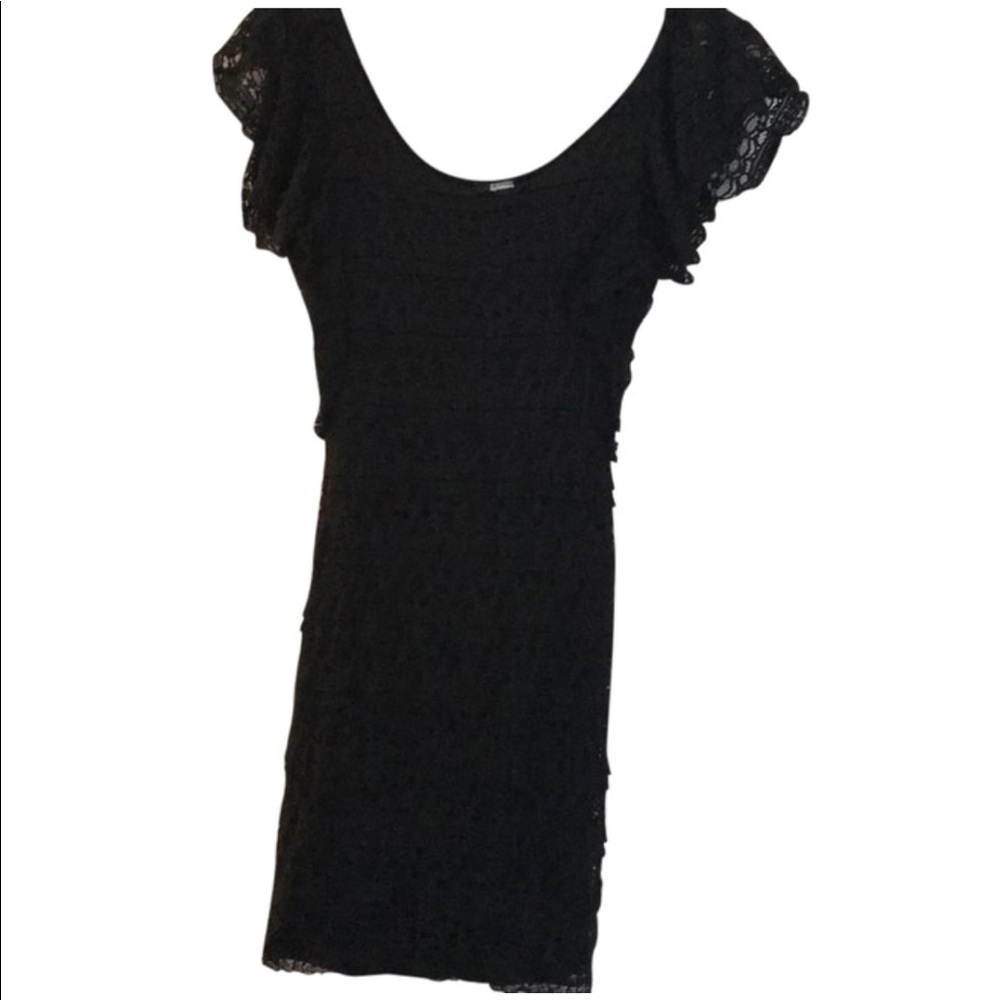 H&M Black Lace Fitted Dress