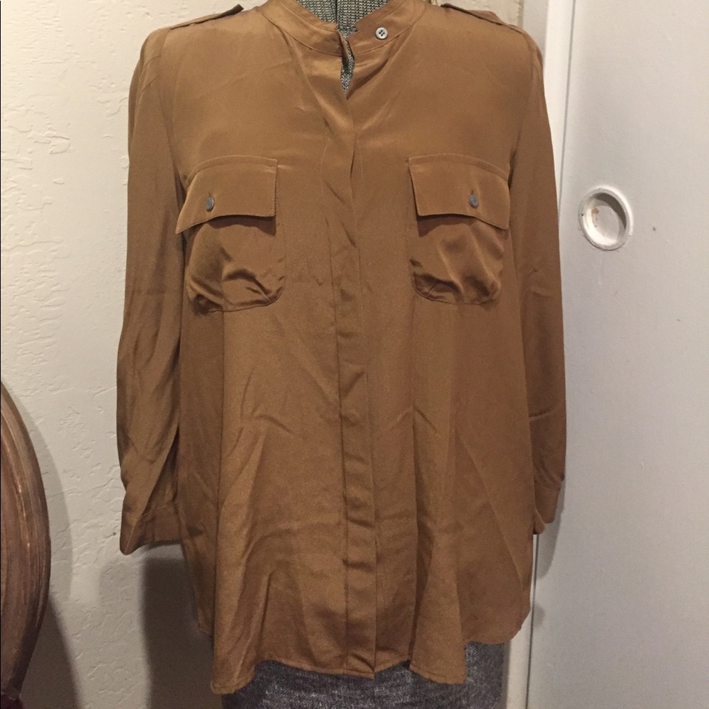 Madewell Brown Silk Top
