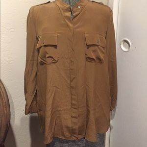 Madewell Brown Silk Top