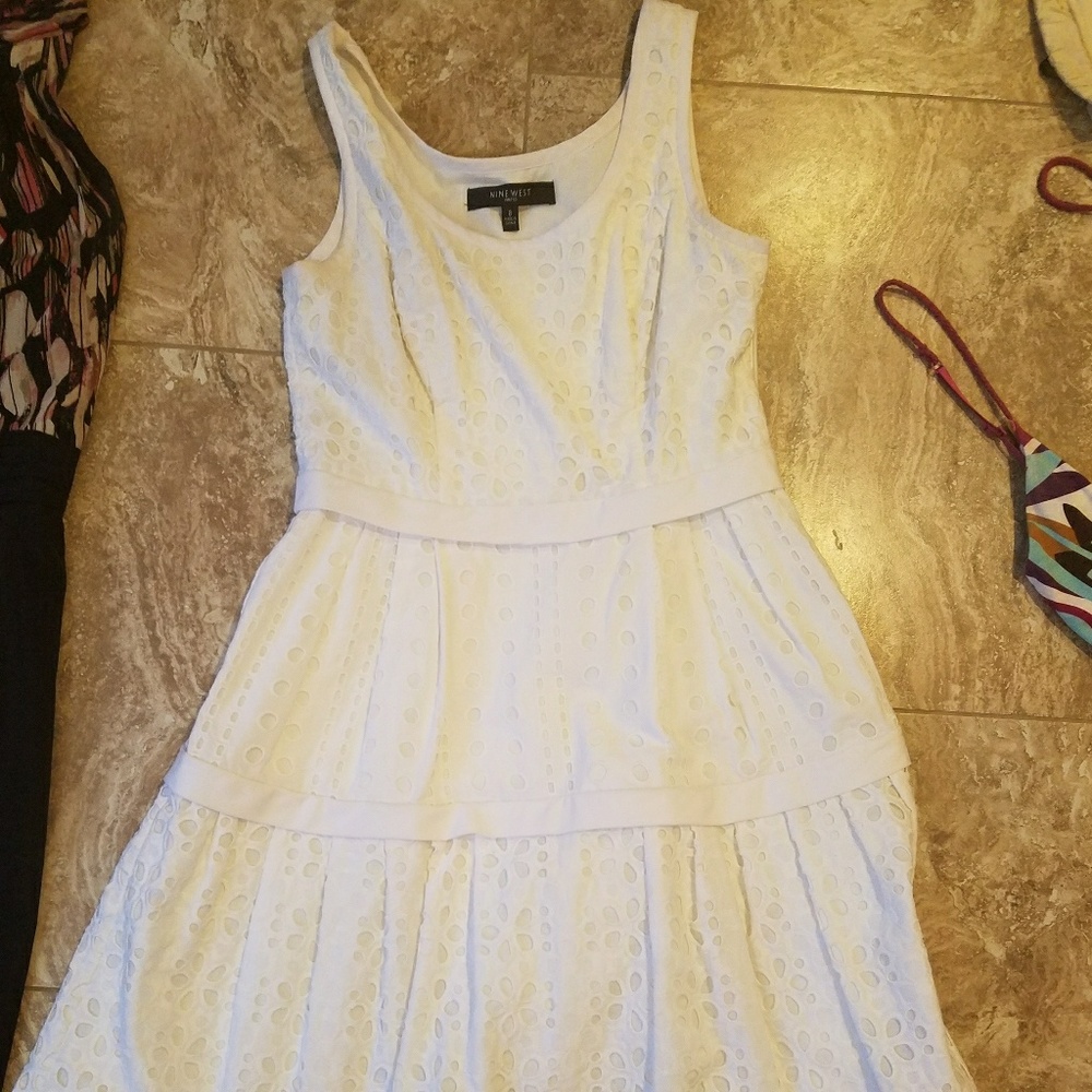 Ninewest white A-line dress