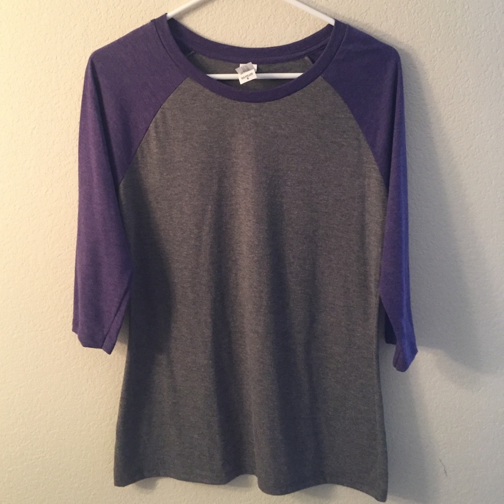 Purple and Gray Baseball T