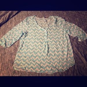 Light blue and white striped blouse