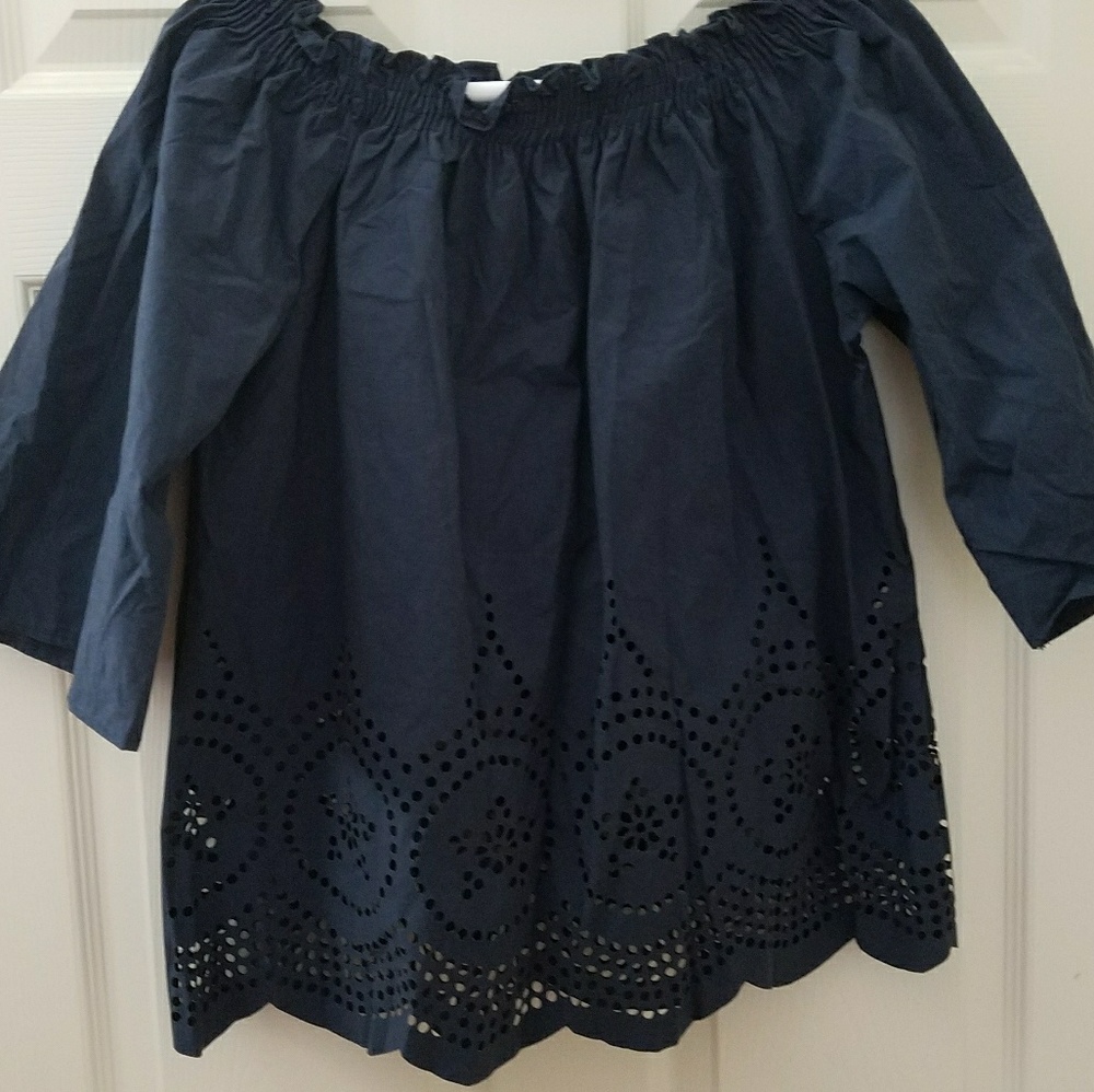NWT leo rosi navy blue blouse.
