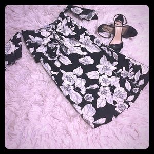 Black Front-Tie Dress