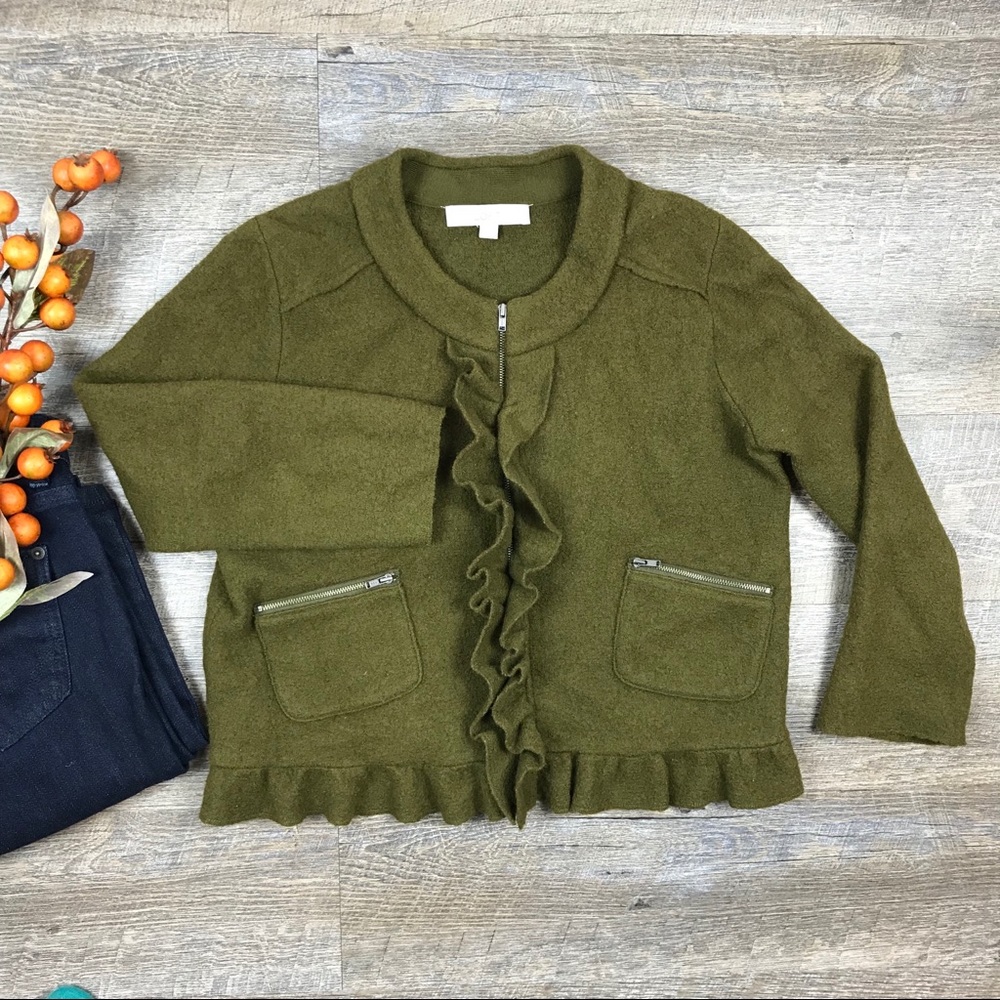 Ann Taylor LOFT Wool Zip-up Sweater - Picture 2 of 7