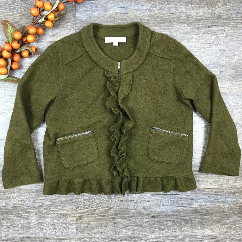 Ann Taylor LOFT Wool Zip-up Sweater - Picture 3 of 7
