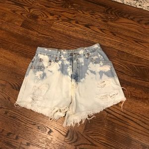 High waisted jean shorts