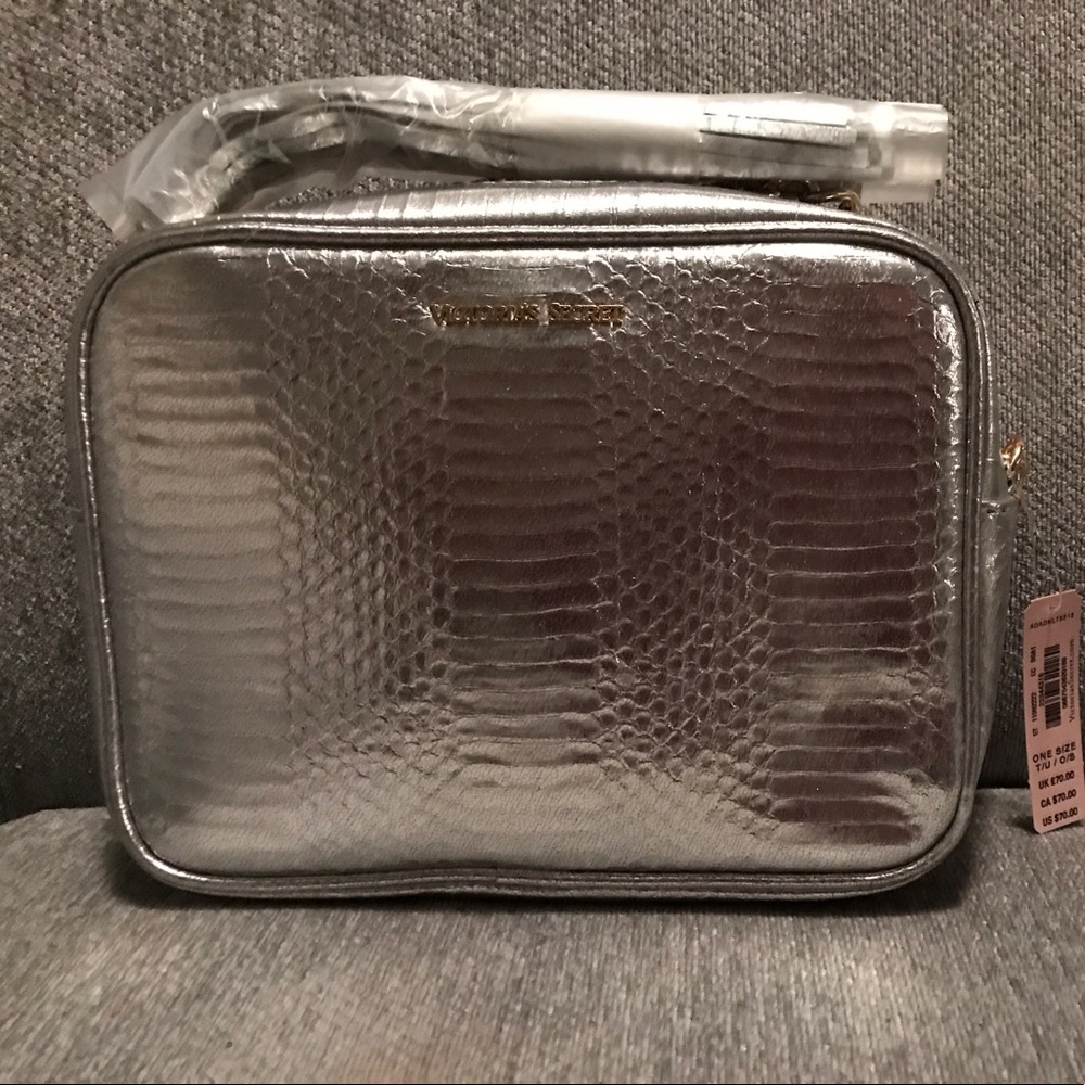 Silver Victoria Secret Bag with gold strap