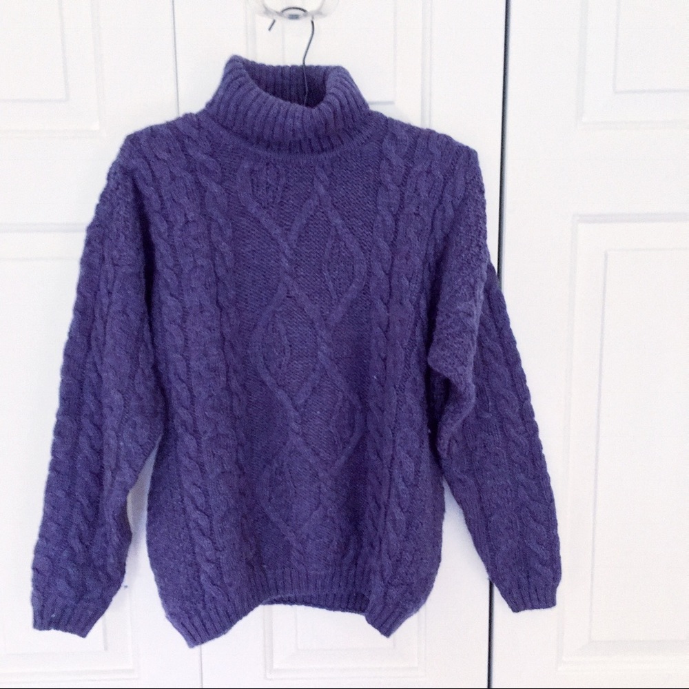 Vintage Irish Wool Purple Sweater
