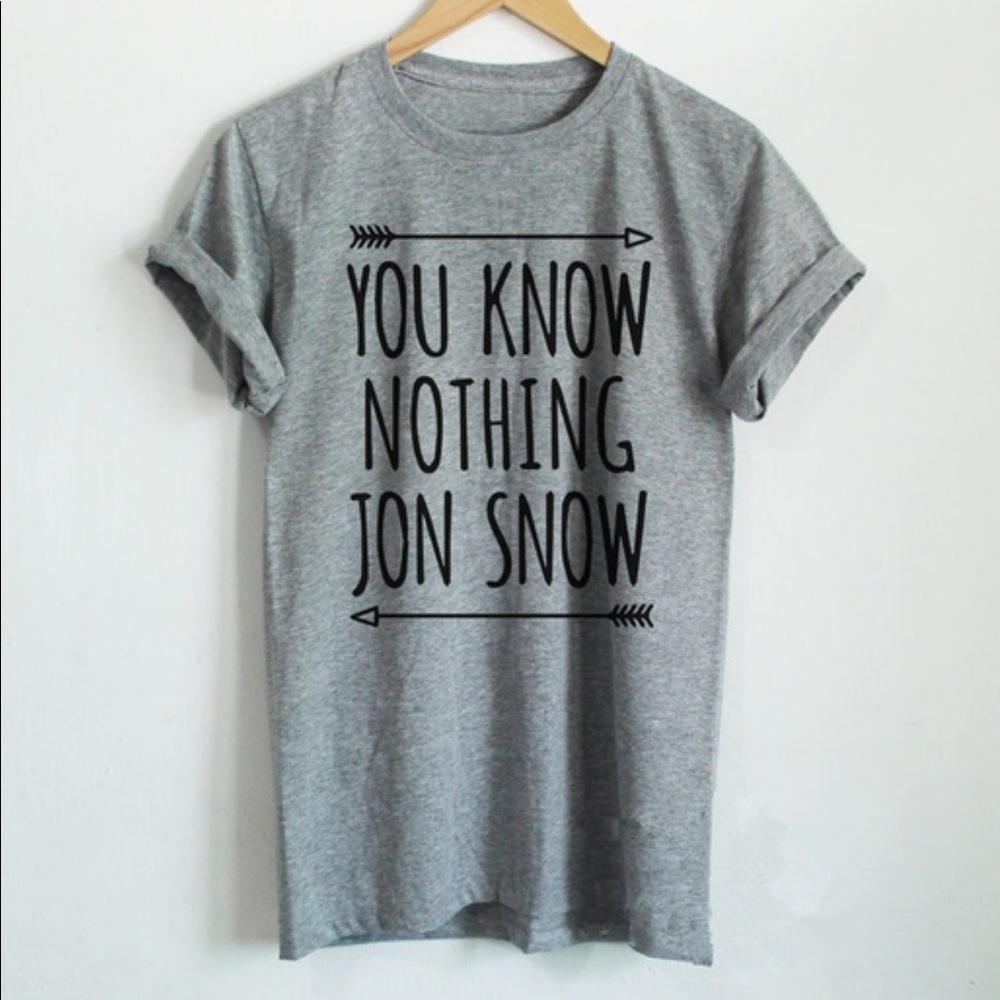 Grey You Know Nothing Jon Snow tee shirt