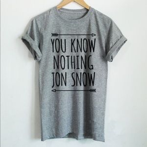 Grey You Know Nothing Jon Snow tee shirt