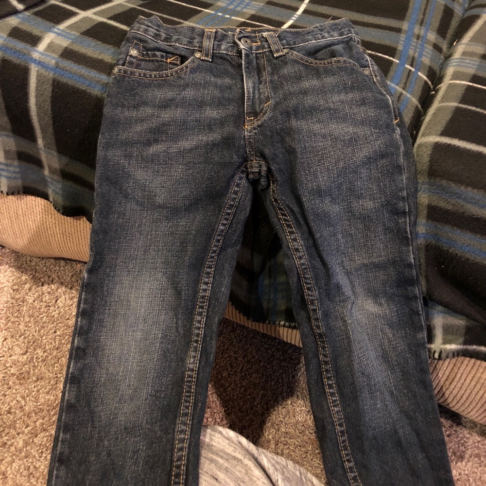Boys size 7 dark blue jeans