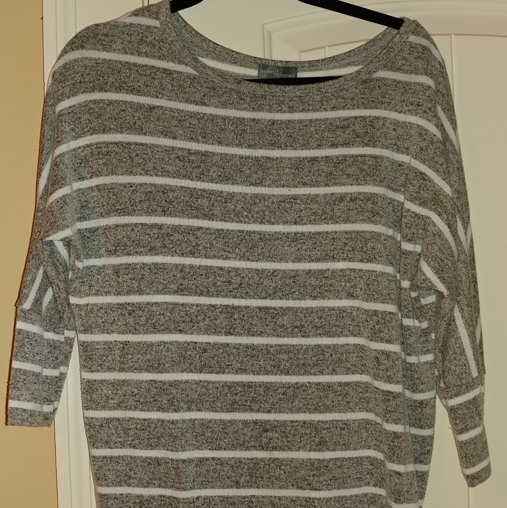 Gray striped top